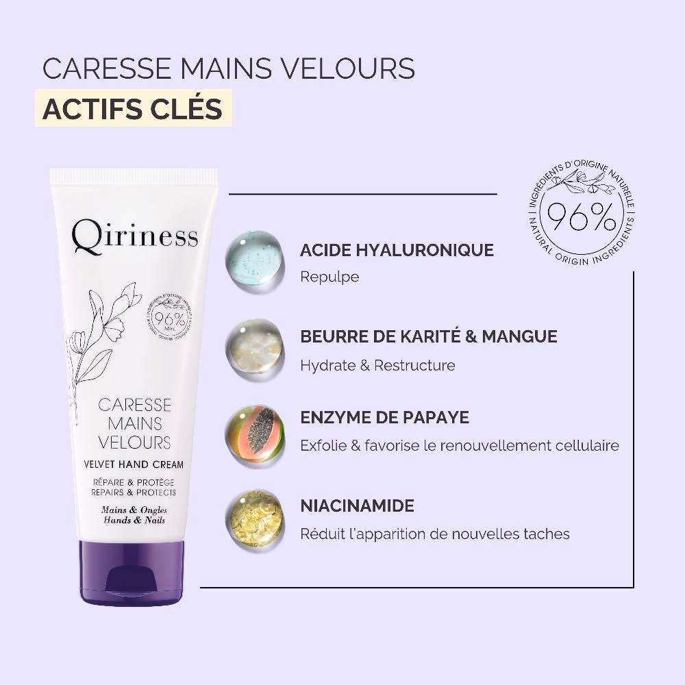 Qiriness Crème Mains Hydratante & Réparatrice - Caresse Mains Velours