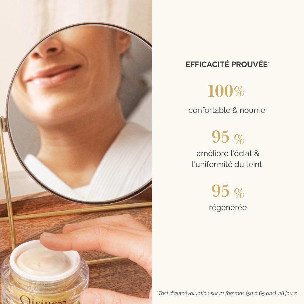 Qiriness Crème Nuit Anti-Âge Régénérante Rétinol Vitamine C - Caresse Temps Sublime