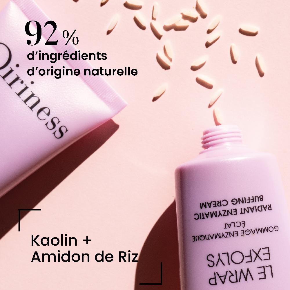 Qiriness Exfoliant Visage Doux Sans Grains - Riz Huile De Ricin- Wrap Exfolys