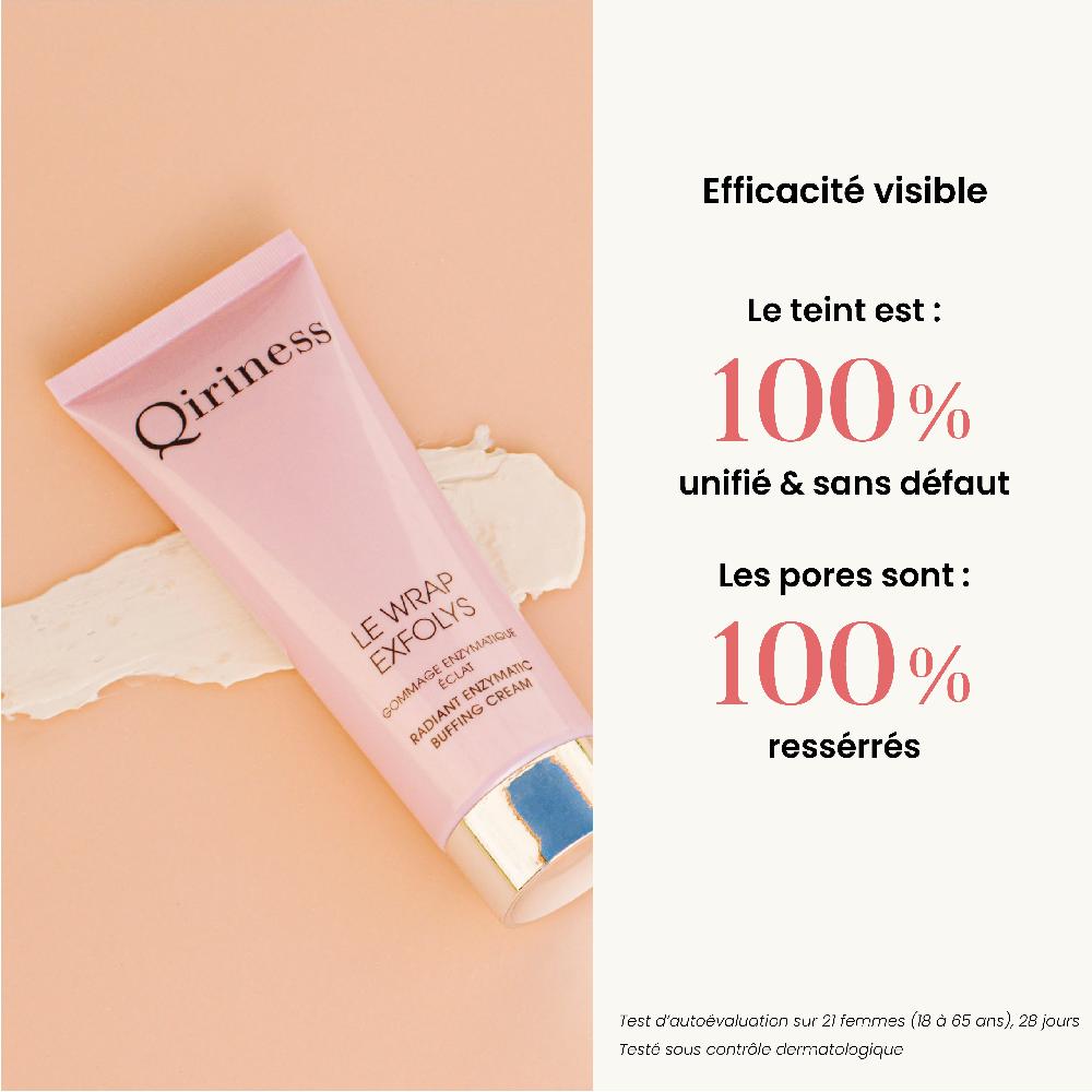 Qiriness Exfoliant Visage Doux Sans Grains - Riz Huile De Ricin- Wrap Exfolys