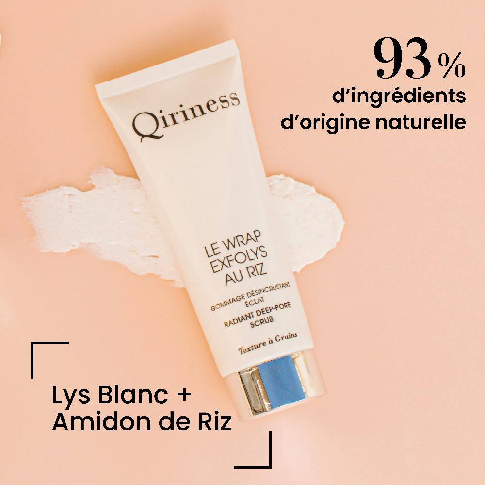 Qiriness Gommage Grains Purifiant - Riz & Hibiscus- Wrap Exfolys Au Riz