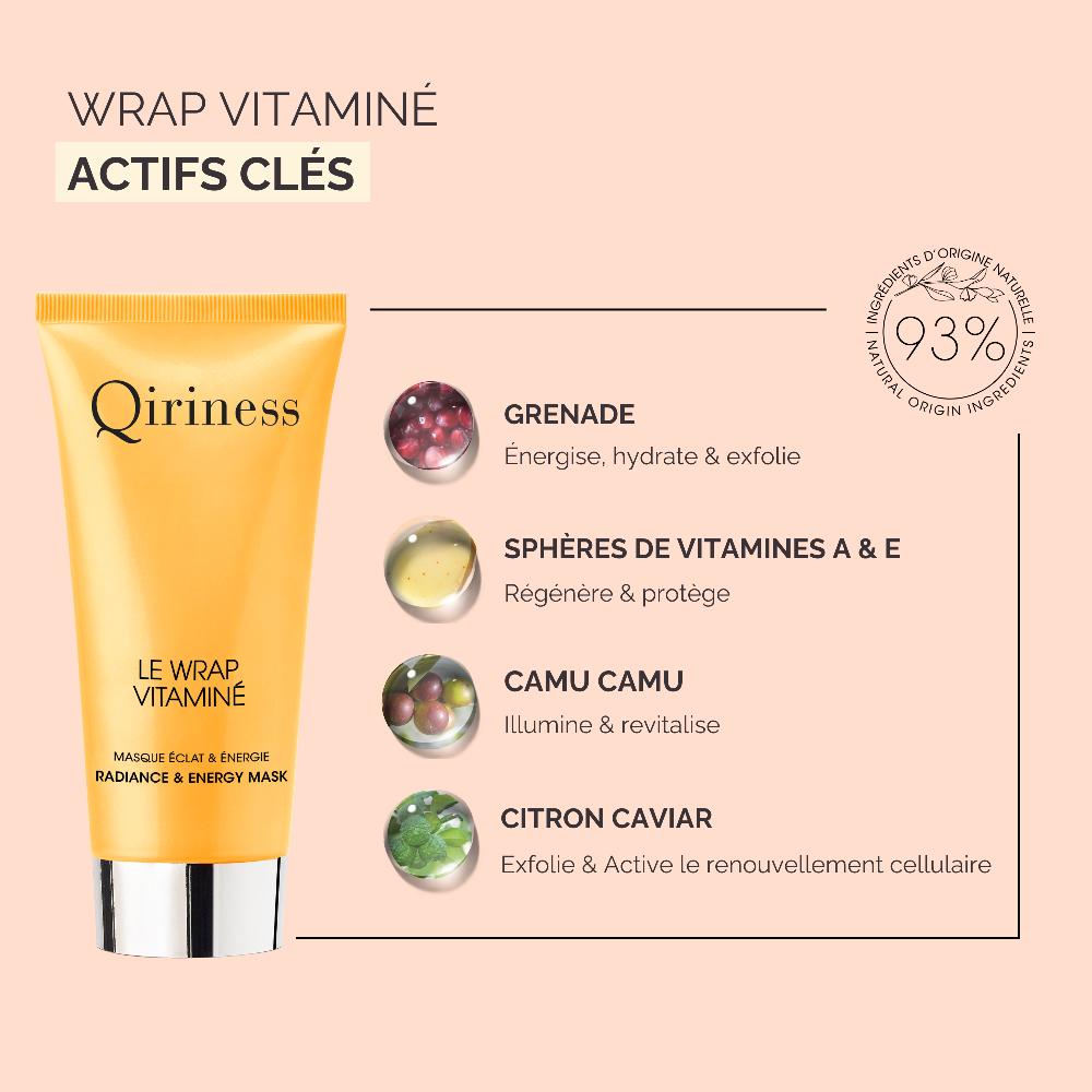 Qiriness Masque Exfoliant Hydratant - Grenade Citron - Wrap Vitamine A & E