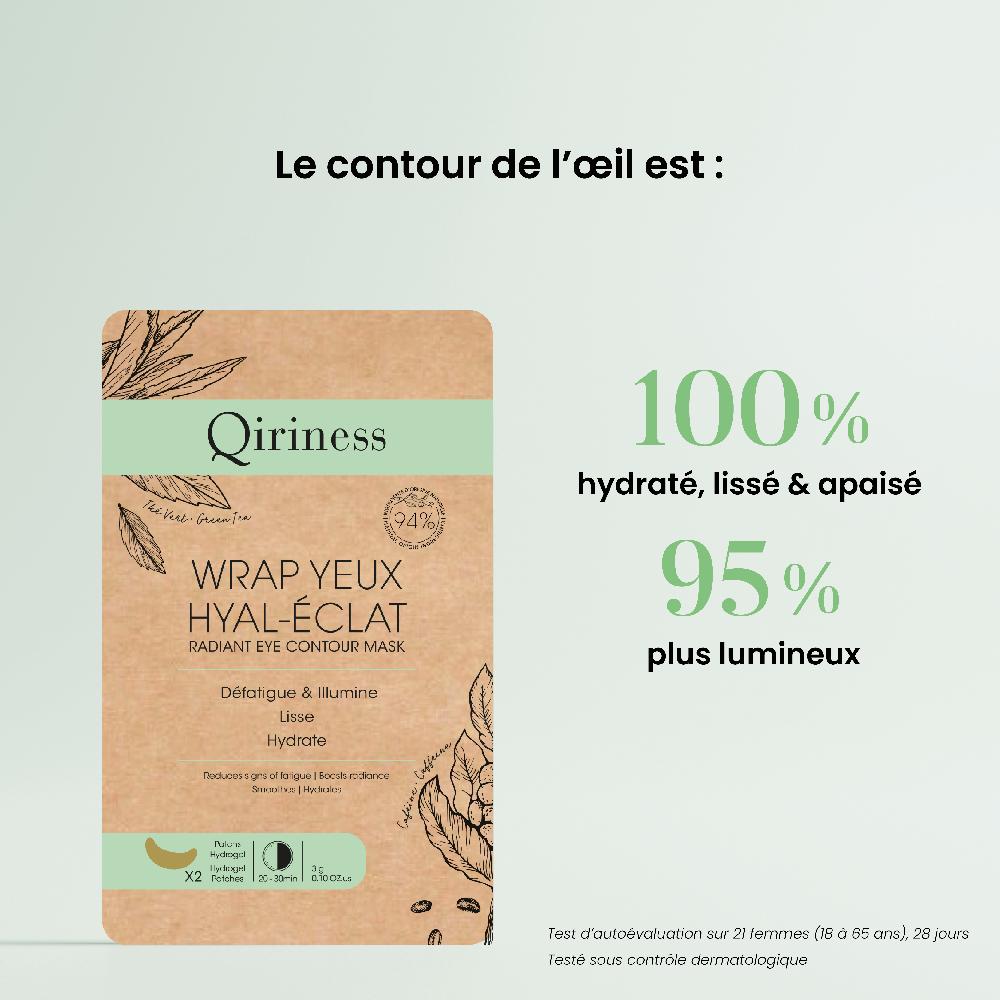 Qiriness Patchs Yeux Lissants Acide Hyaluronique - Wrap Hyal-Éclat