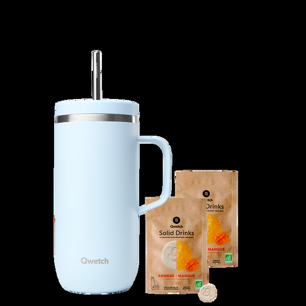 qwetch Cold Cup Anse Pastel Bleu Kit Solid Drinks Ananas Mangue