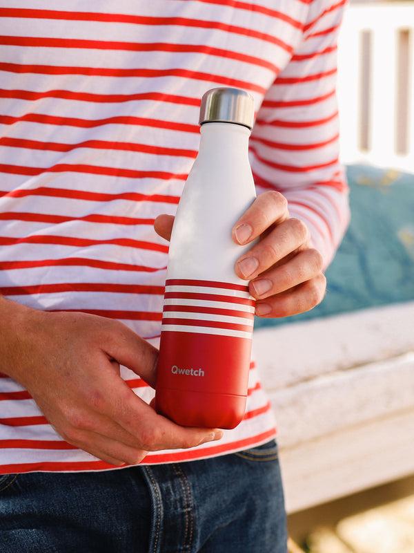 Qwetch Originals Marinière Rouge Bouteille Isotherme