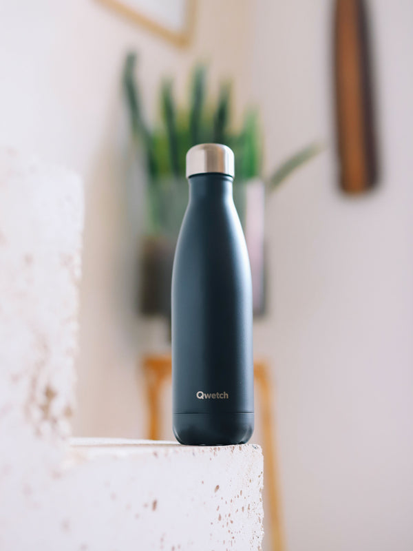 Qwetch Originals Matt Gris Carbone Bouteille Isotherme