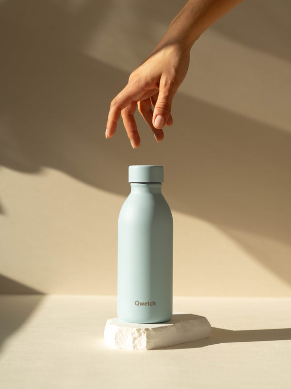 Qwetch Icon Pastel Bleu Bouteille Isotherme