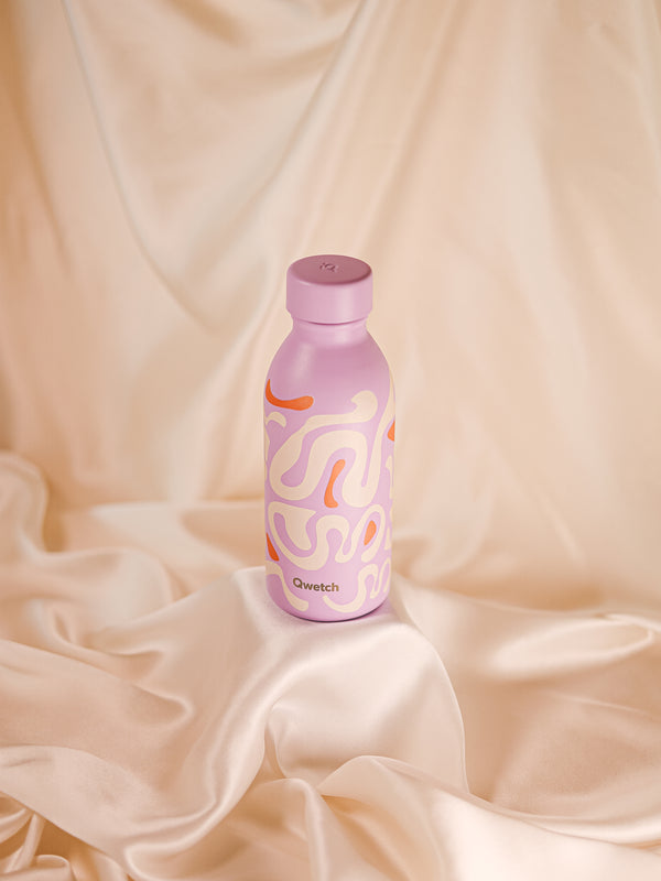 Qwetch Icon Waves Lavande Bouteille Isotherme