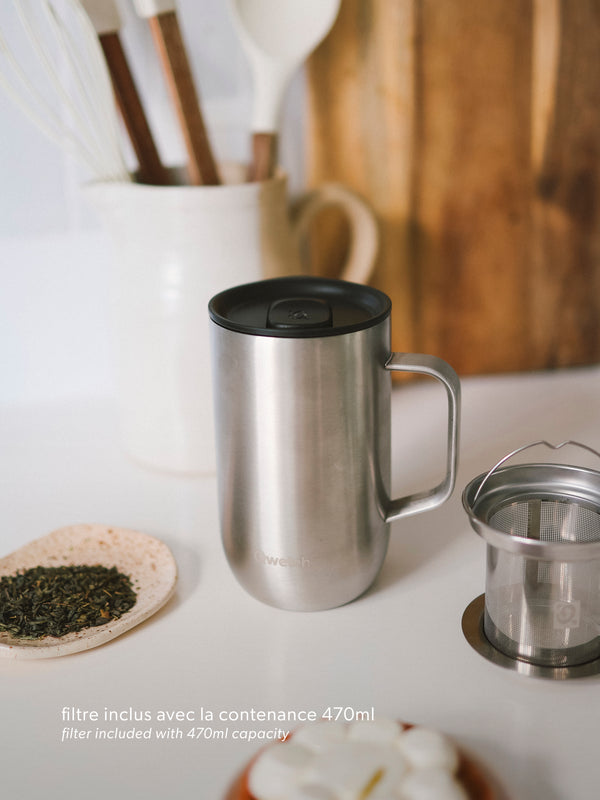 Qwetch Inox Mug Tisanière Isotherme