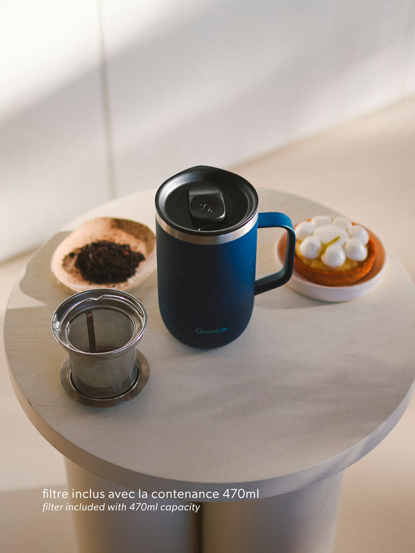 Qwetch Matt Marine Mug Tisanière Isotherme