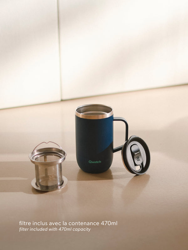Qwetch Matt Marine Mug Tisanière Isotherme