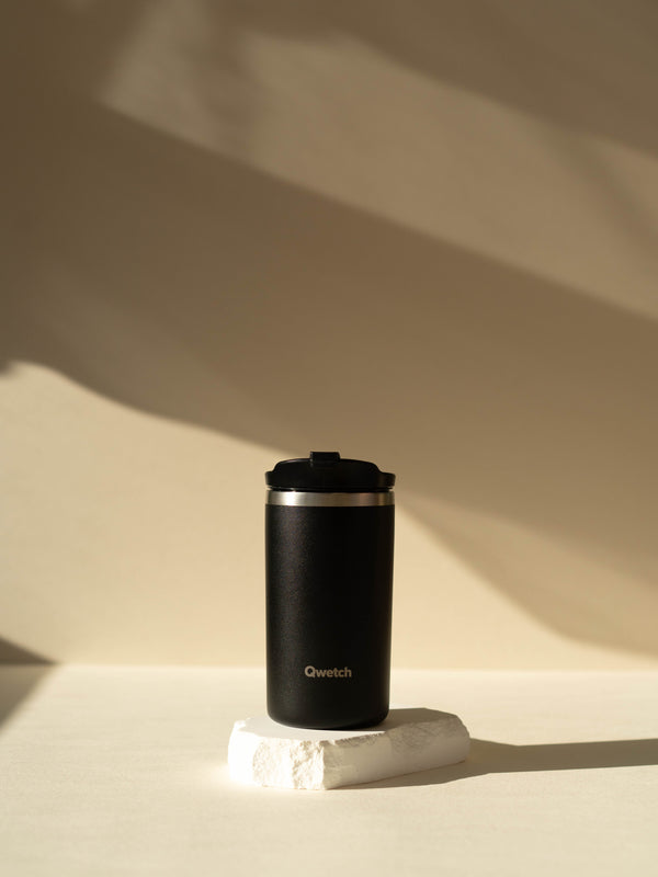Qwetch Matt Noir Travel Mug Isotherme