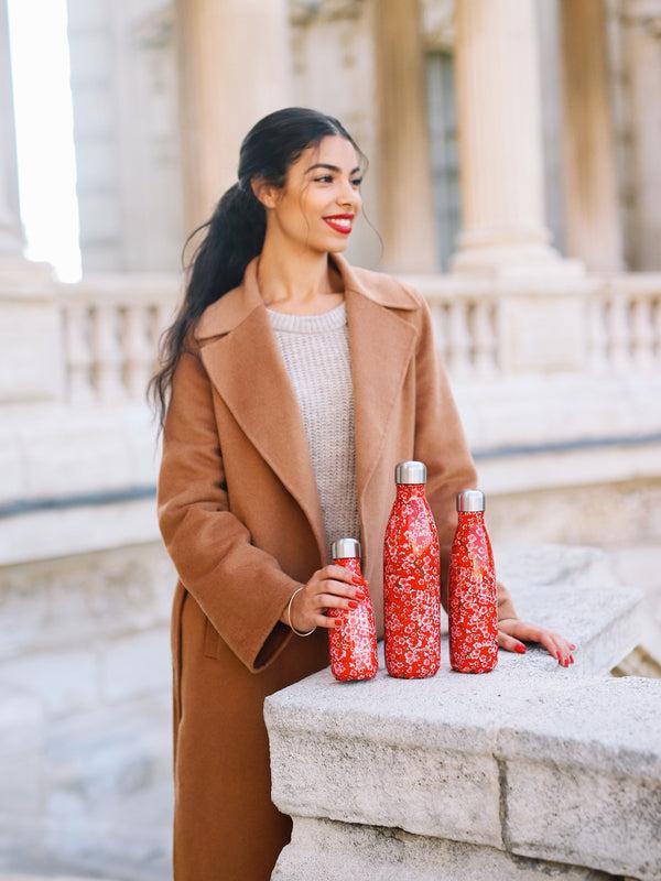 Qwetch Originals Flowers Rouge Bouteille Isotherme