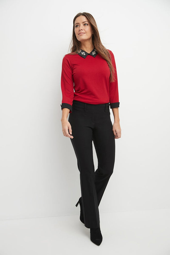 Rekucci Barely Bootcut Pants With Fake Pockets Black