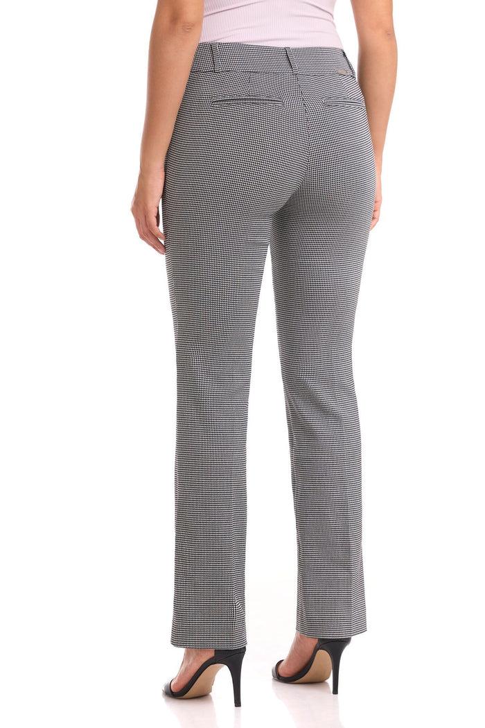 Rekucci Barely Bootcut Pants With Fake Pockets Black/white-houndstooth