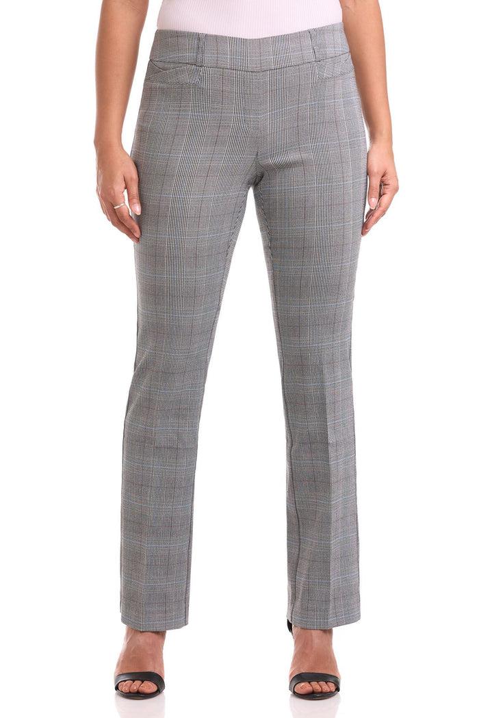Rekucci Barely Bootcut Pants With Fake Pockets Black/white-prince-of-wales