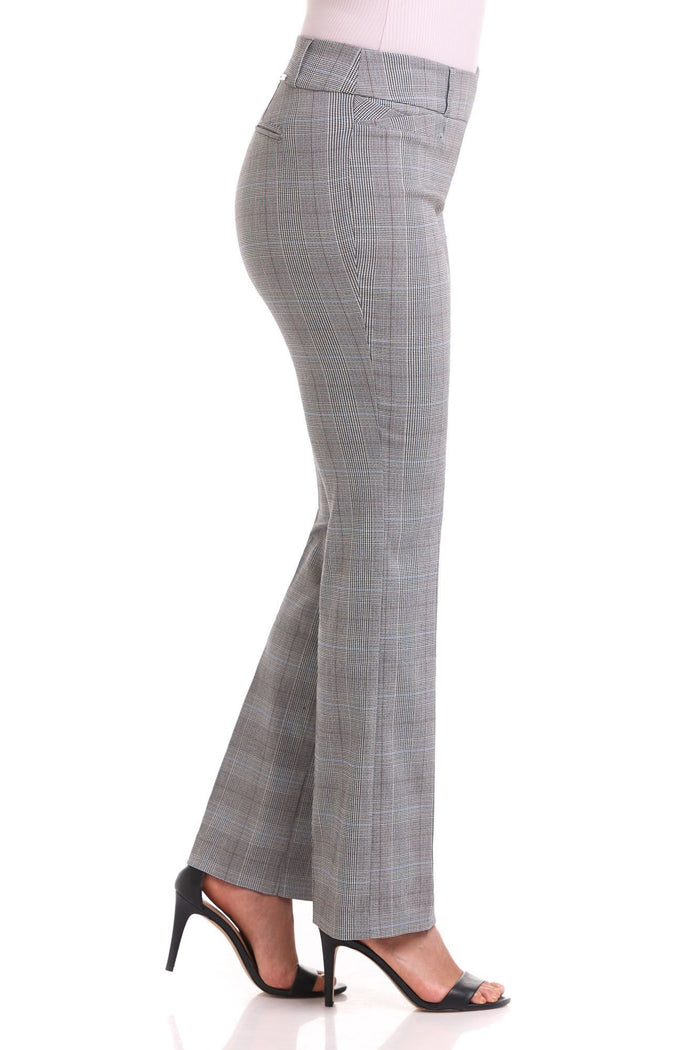 Rekucci Barely Bootcut Pants With Fake Pockets Black/white-prince-of-wales