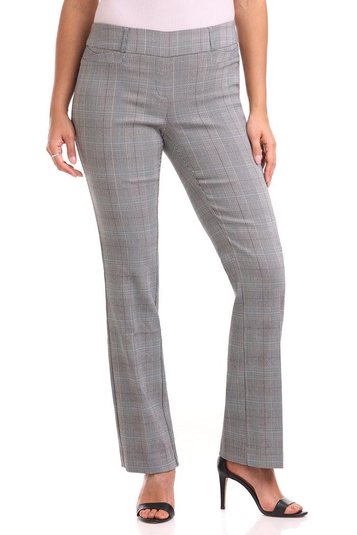 rekucci Barely Bootcut Pants with Fake Pockets black/white-prince-of-wales