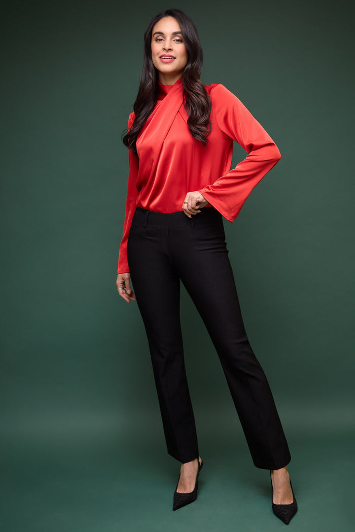 rekucci Barely Bootcut Pants with Fake Pockets black