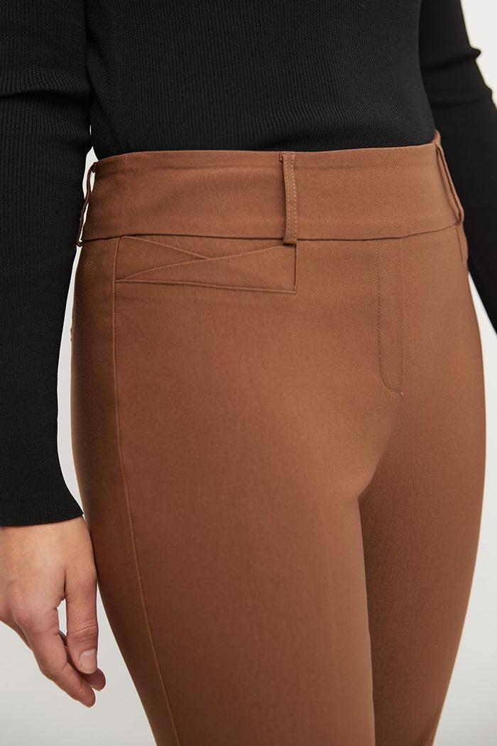 Rekucci Barely Bootcut Pants With Fake Pockets Chestnut