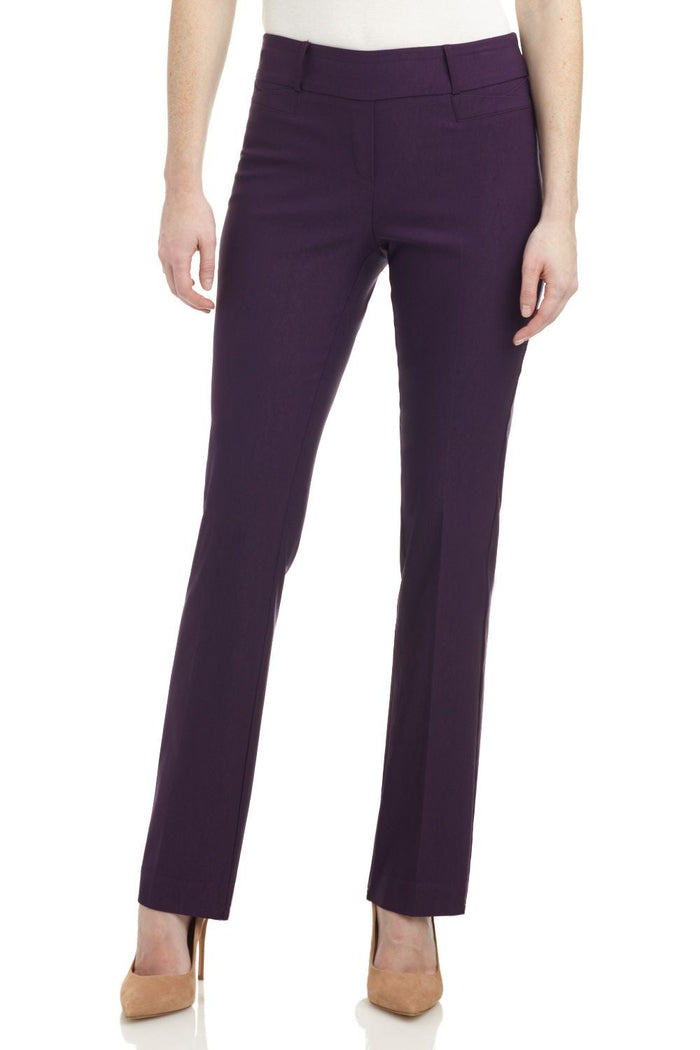 rekucci Barely Bootcut Pants With Fake Pockets Deep-plum