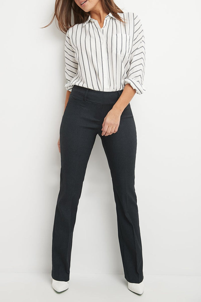 Rekucci Barely Bootcut Pants With Fake Pockets Dk-charcoal