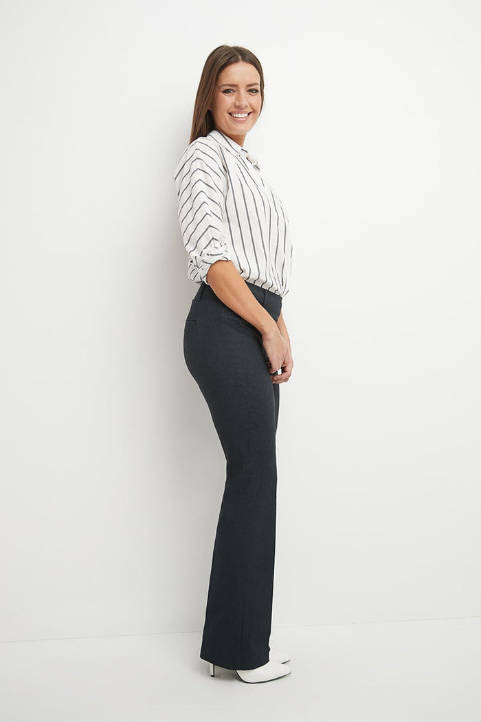Rekucci Barely Bootcut Pants With Fake Pockets Dk-charcoal