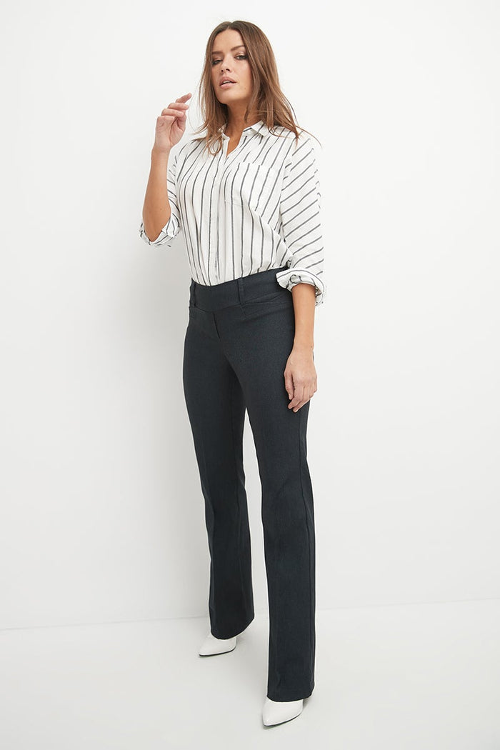 rekucci Barely Bootcut Pants with Fake Pockets dk-charcoal