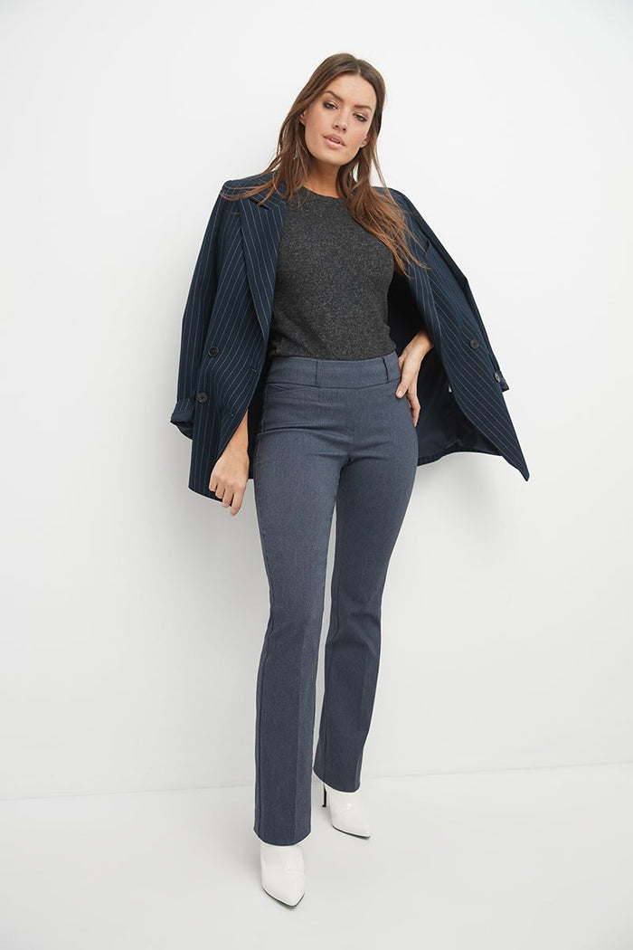 Rekucci Barely Bootcut Pants With Fake Pockets Indigo