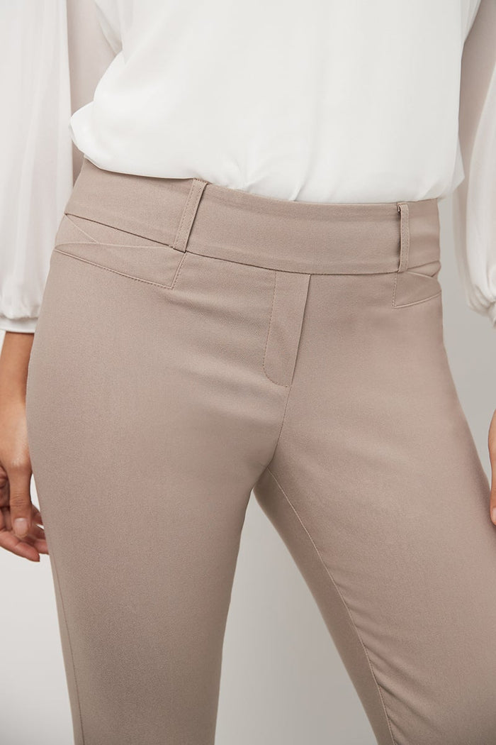 Rekucci Barely Bootcut Pants With Fake Pockets Khaki