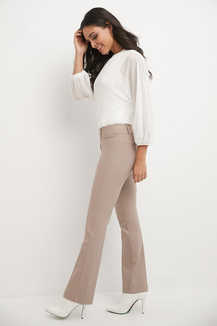 rekucci Barely Bootcut Pants with Fake Pockets khaki