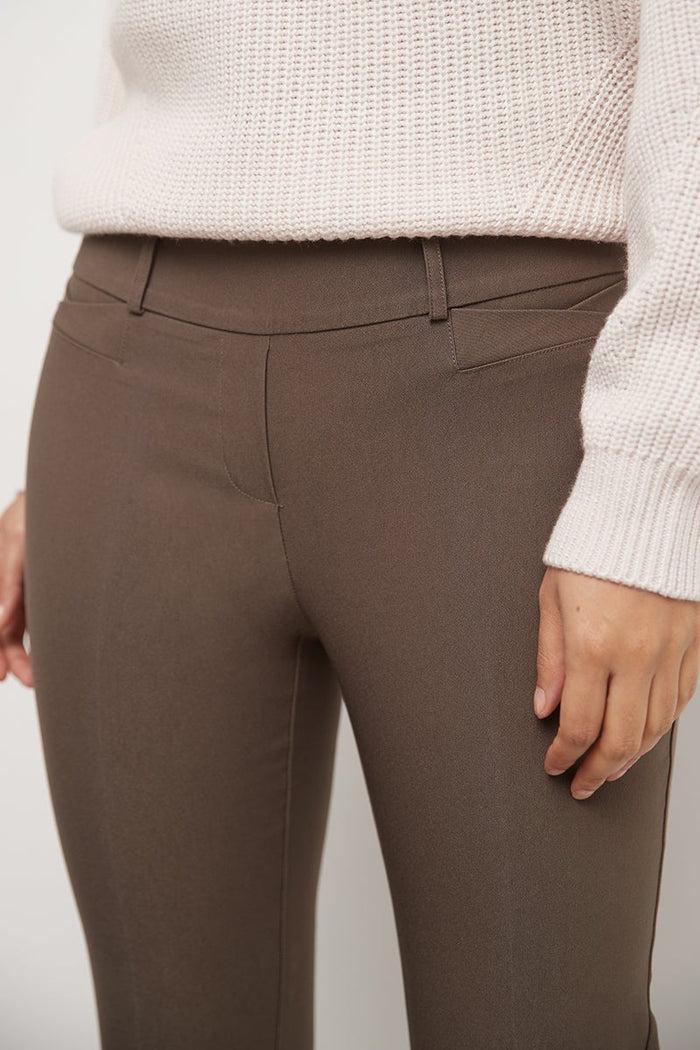 Rekucci Barely Bootcut Pants With Fake Pockets Mocha