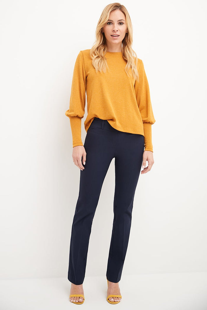 Rekucci Barely Bootcut Pants With Fake Pockets Navy
