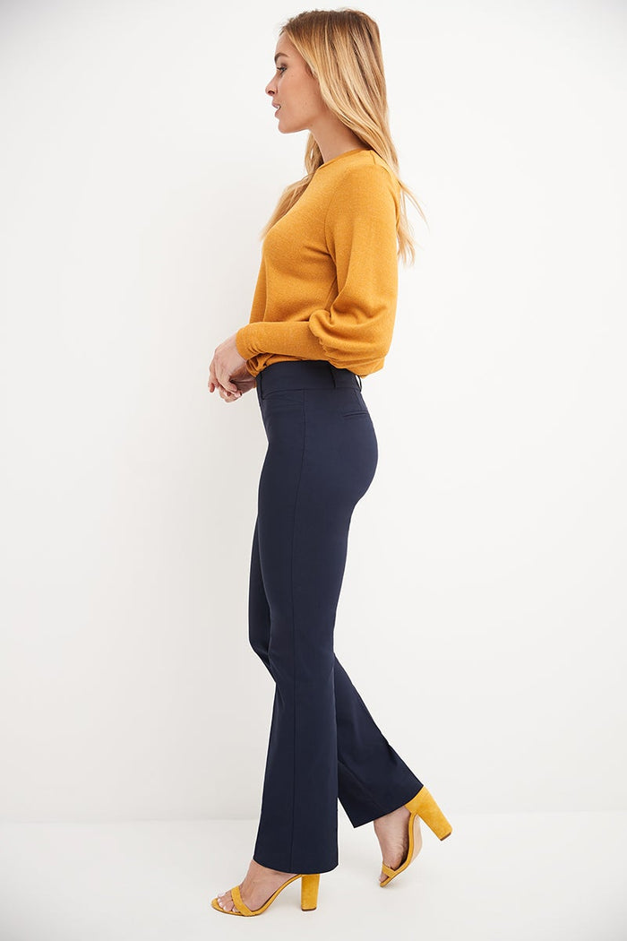 Rekucci Barely Bootcut Pants With Fake Pockets Navy