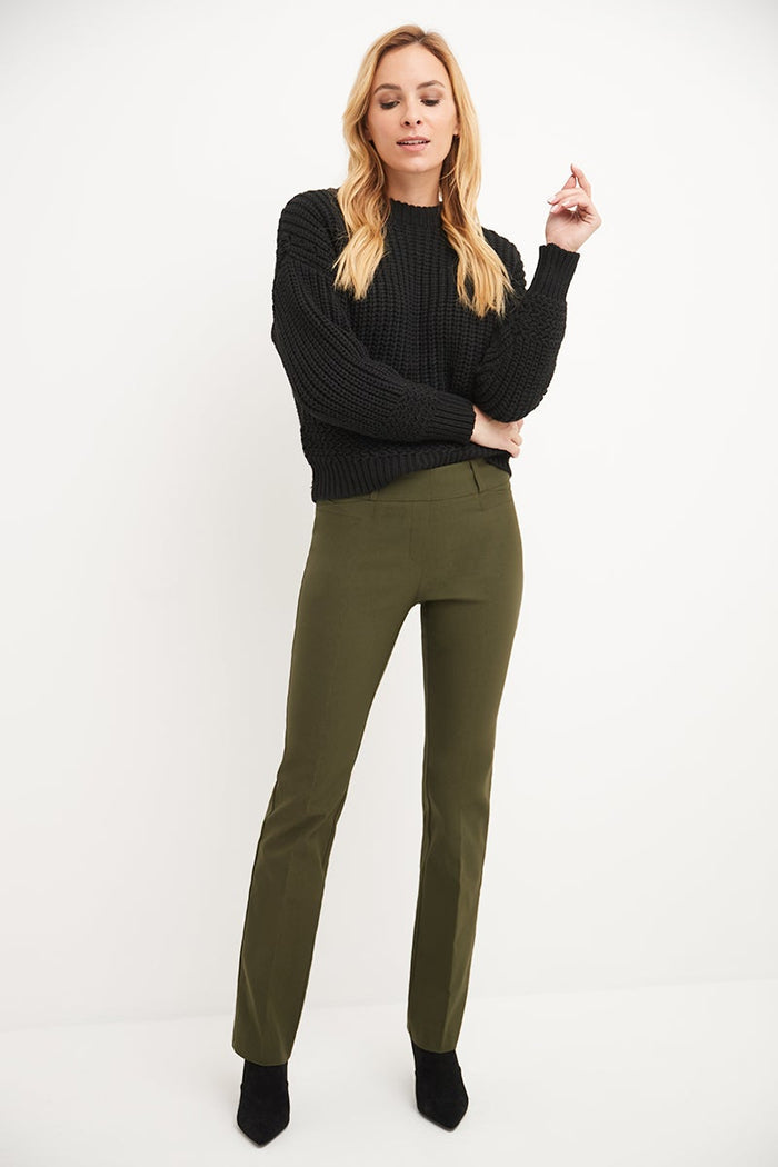 rekucci Barely Bootcut Pants with Fake Pockets olive