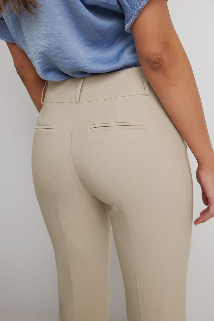 Rekucci Barely Bootcut Pants With Fake Pockets Stone