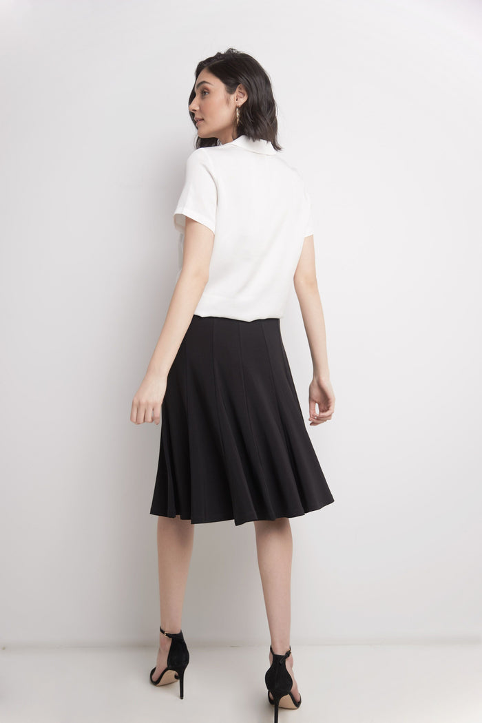 Rekucci Bell Shaped Long Skirt With Flippy Flare Black