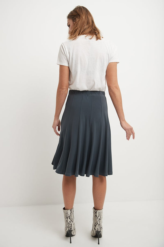 Rekucci Bell Shaped Long Skirt With Flippy Flare Charcoal