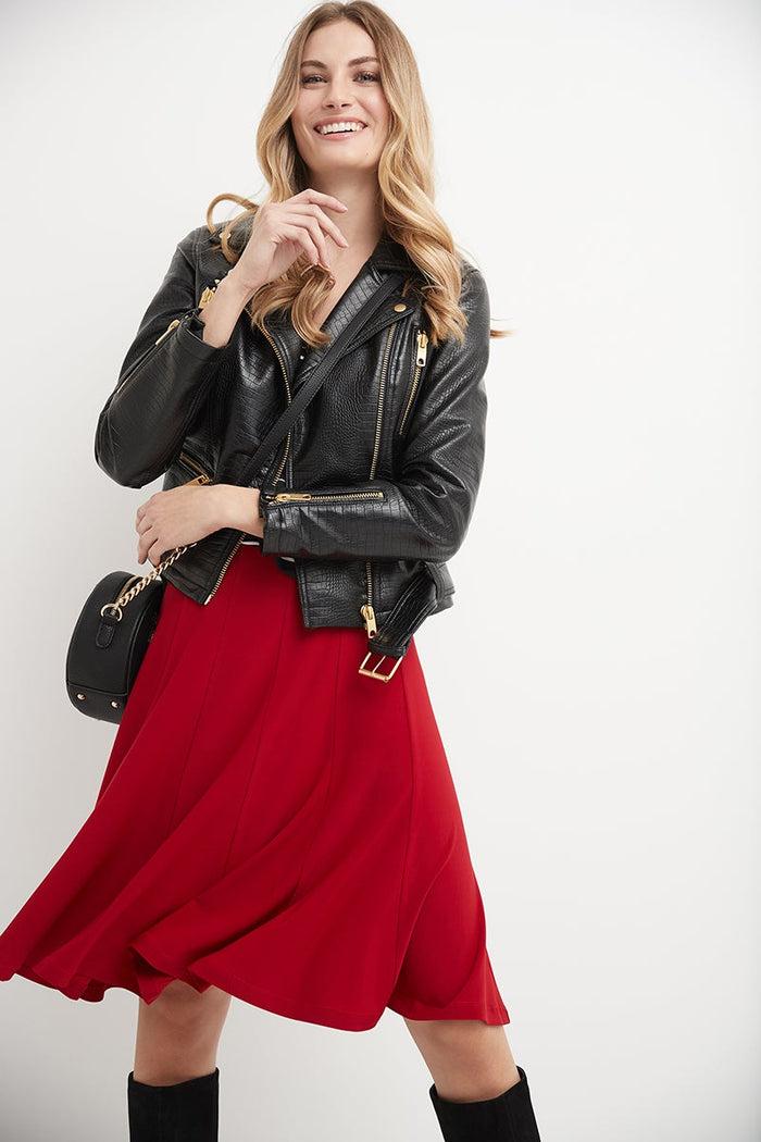 Rekucci Bell Shaped Long Skirt With Flippy Flare Cherry