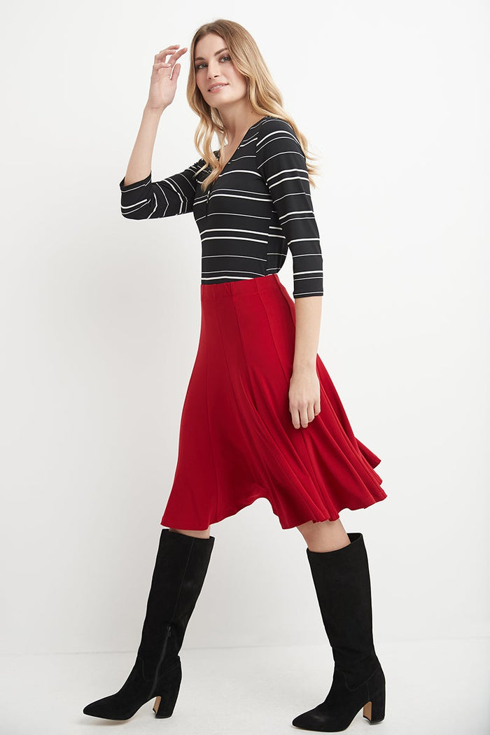 Rekucci Bell Shaped Long Skirt With Flippy Flare Cherry