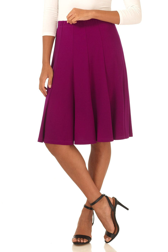 rekucci Bell Shaped Long Skirt with Flippy Flare magenta