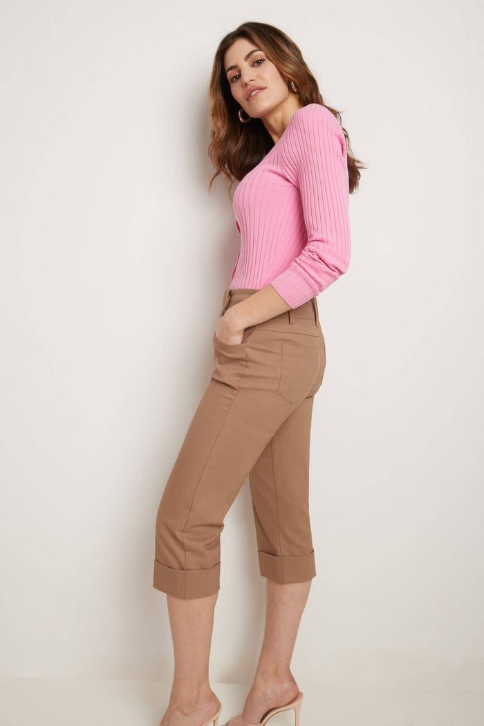 Rekucci Chic Capri With Classic Cuffed Hem Wafflecone