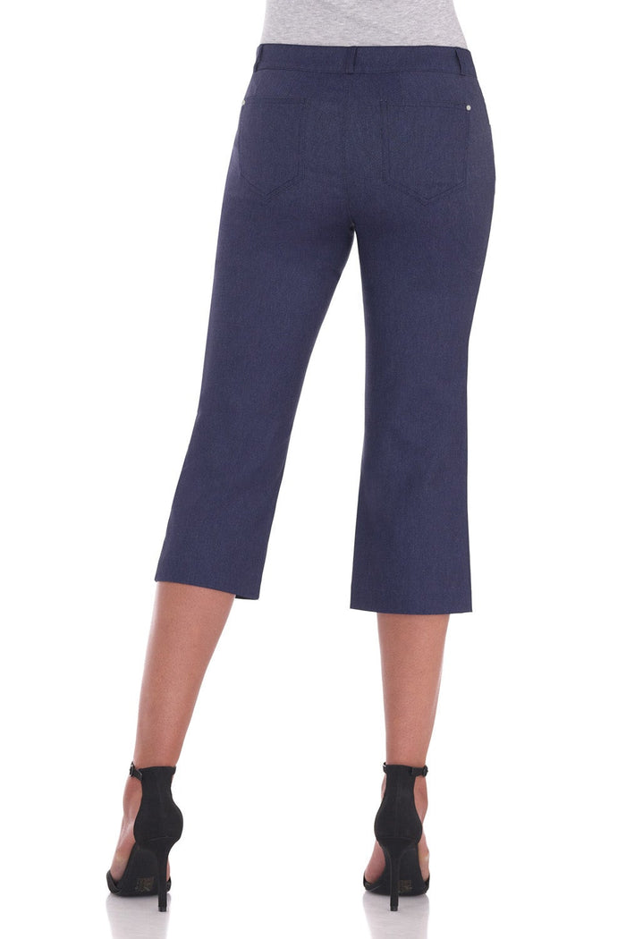 Rekucci Chic Capris With 5 Pockets And Zipper Closure Indigo