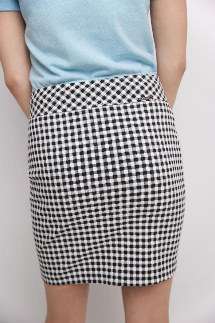 Rekucci Classic 19” Above The Knee Pencil Skirt Black-white-gingham