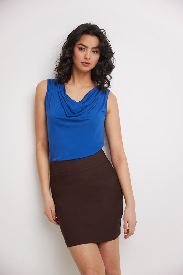 Rekucci Classic 19” Above The Knee Pencil Skirt Brown