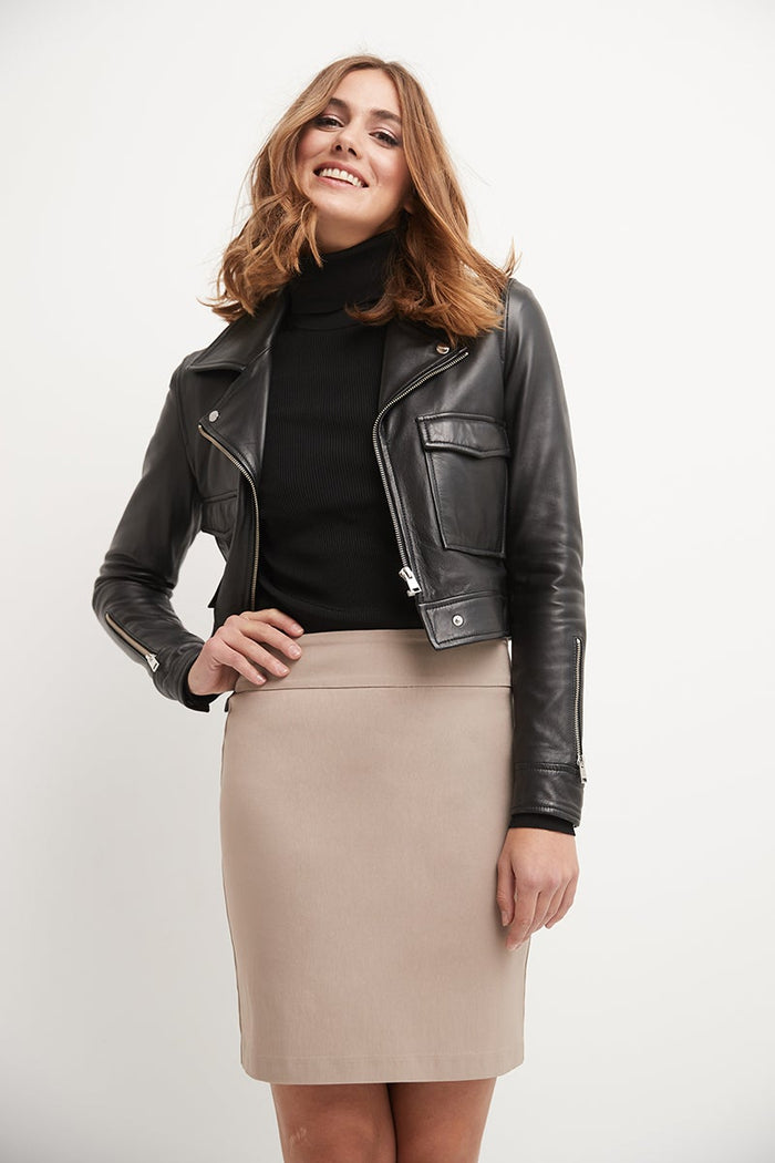 Rekucci Classic 19” Above The Knee Pencil Skirt Khaki