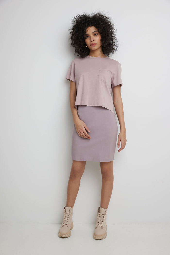 Rekucci Classic 19” Above The Knee Pencil Skirt Lavender-mist
