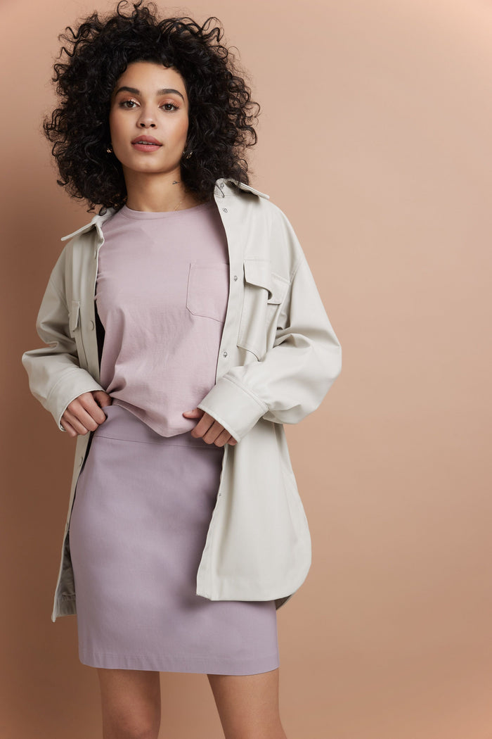 rekucci Classic 19” Above the Knee Pencil Skirt lavender-mist