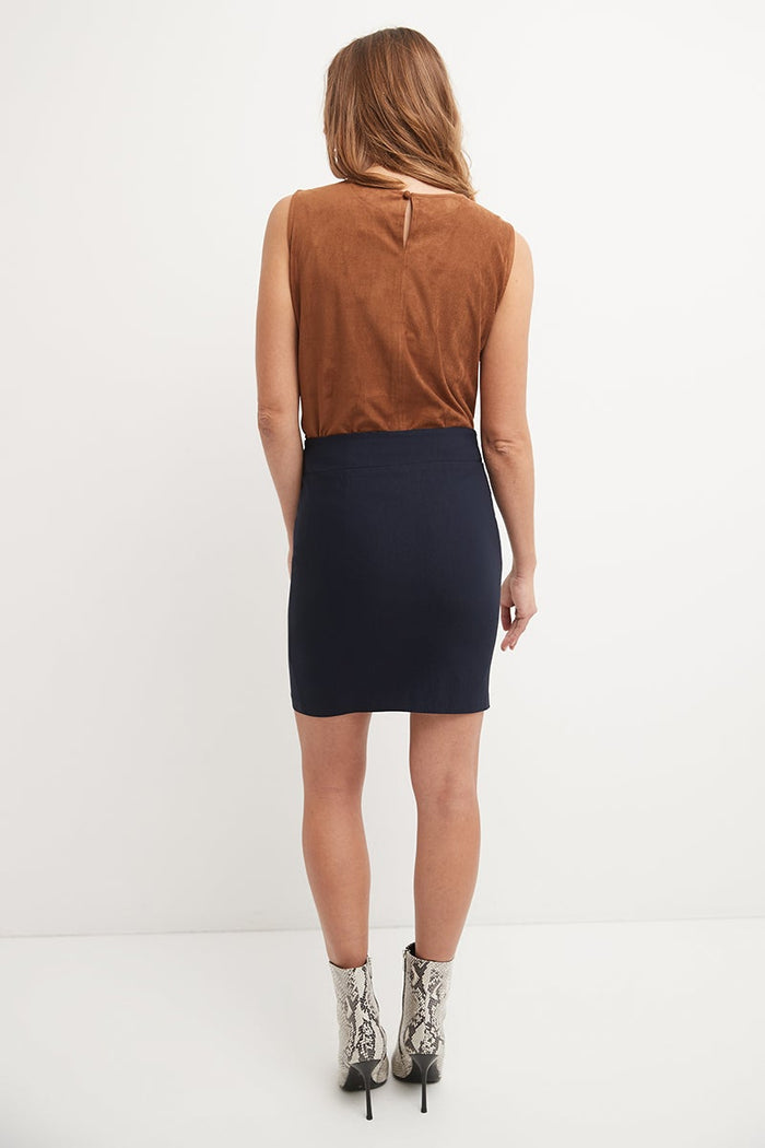 Rekucci Classic 19” Above The Knee Pencil Skirt Navy