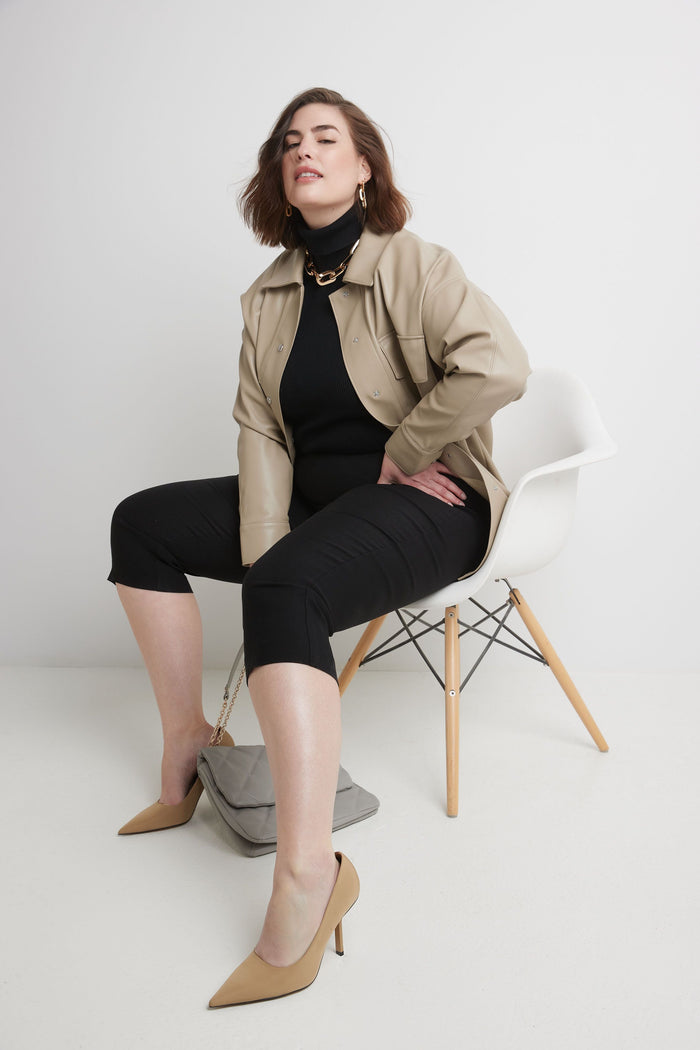Rekucci Curvy Capri With Flattering Wide Waistband Black